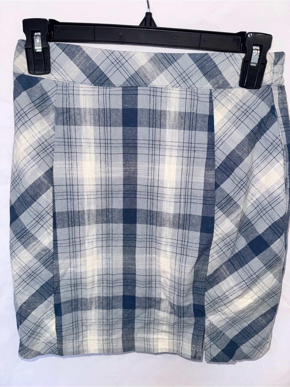 Promesa Blue and White Plaid Mini Skirt
